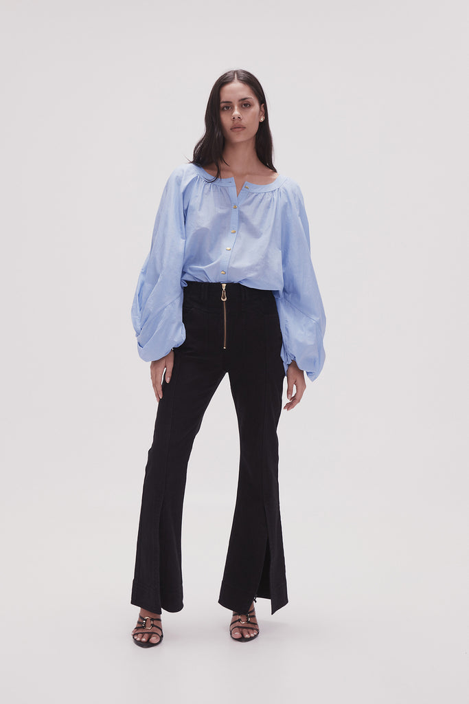Aj Violet Knot Sleeve Blouse