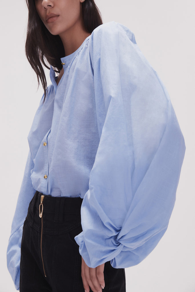 Aj Violet Knot Sleeve Blouse