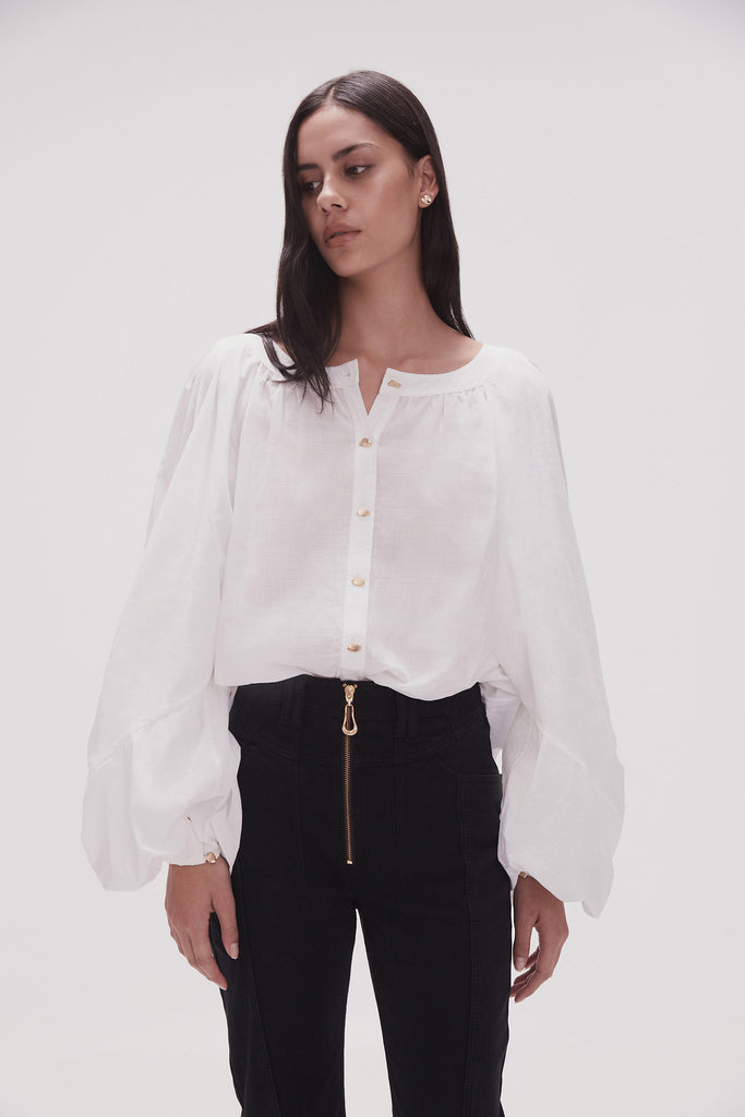 Aj Violet Knot Sleeve Blouse