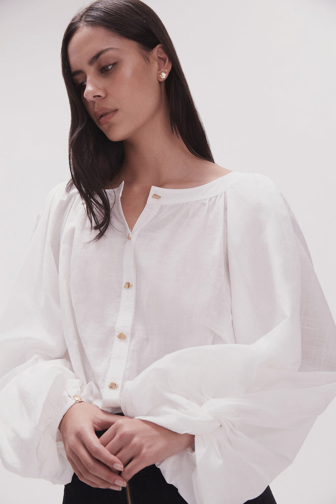 Aj Violet Knot Sleeve Blouse