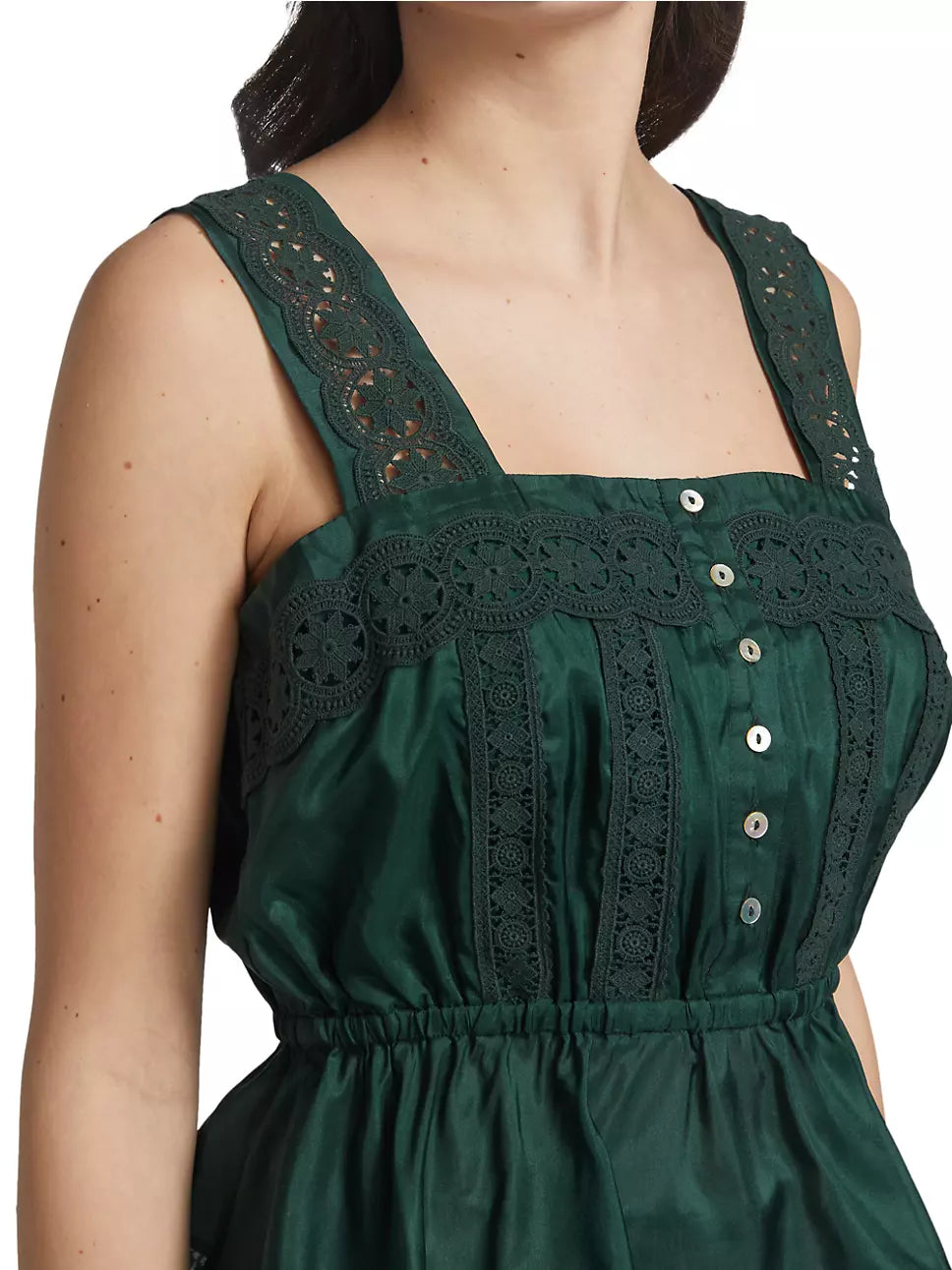 Alms Xylo Lace Trim Silk Top