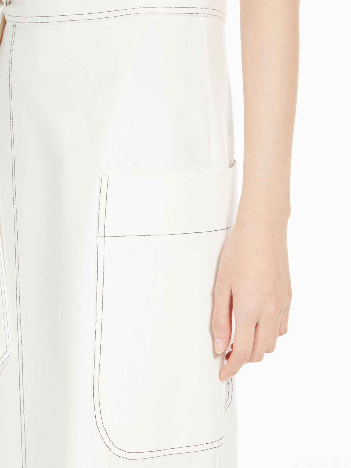 MM Robin Jersey Denim Midi Skirt