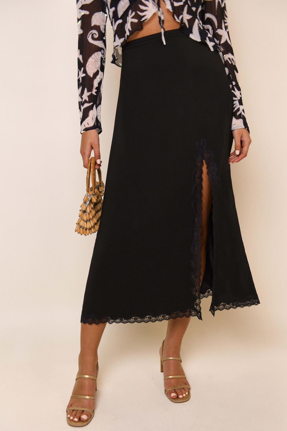 Rx Sibilla Satin Midi Skirt