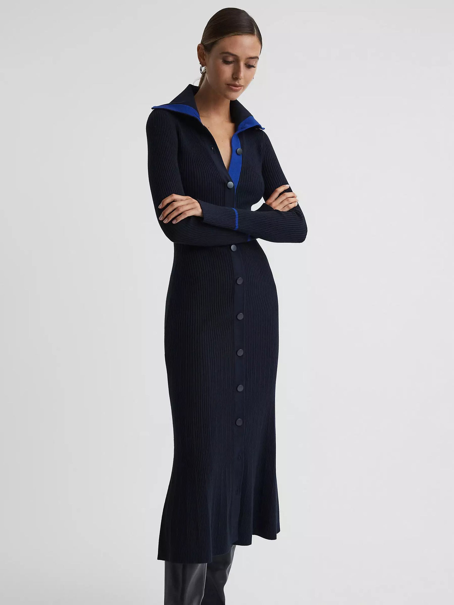 Rss Millie Knitted Ribbed Midi Dress