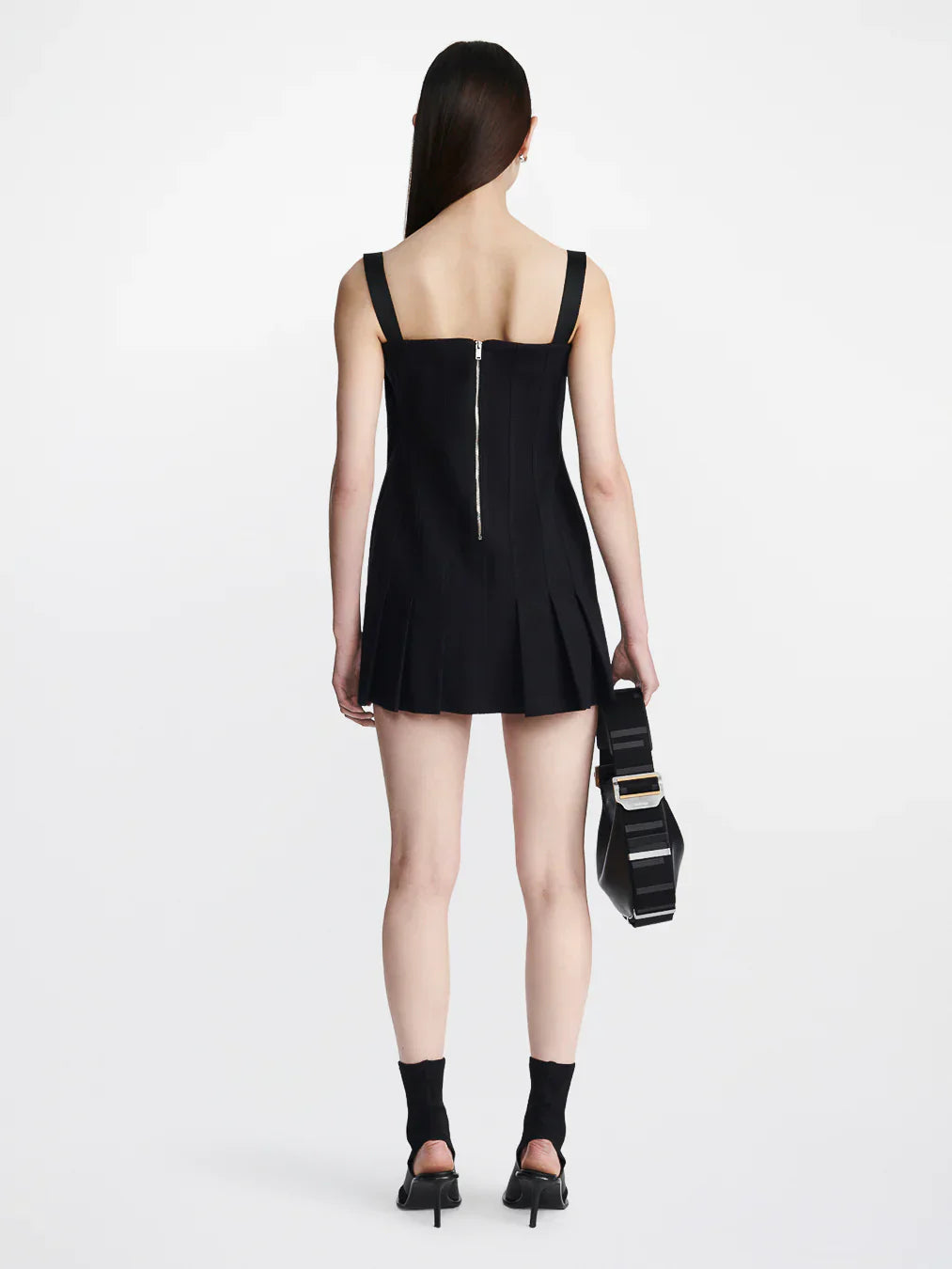DL Safety Slider Pleated Mini Dress