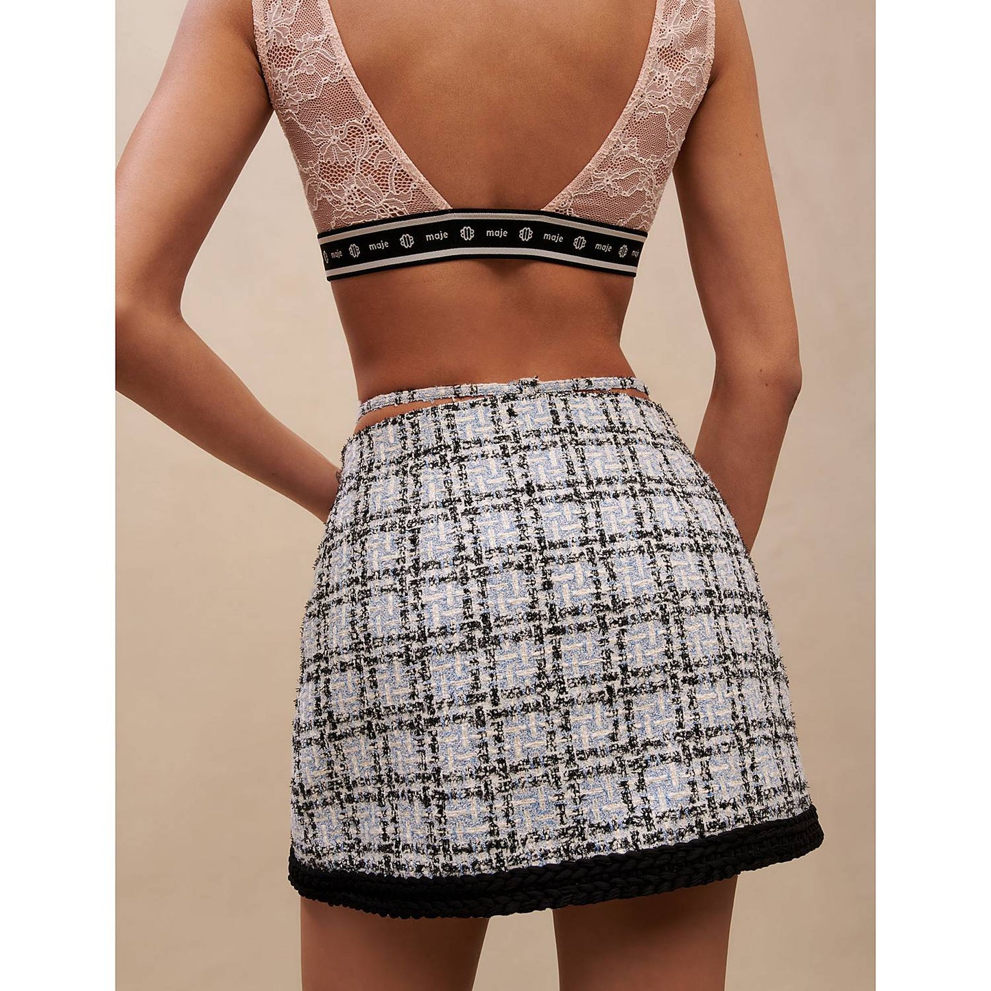 Mj Jizuli Check Tweed Mini Skirt