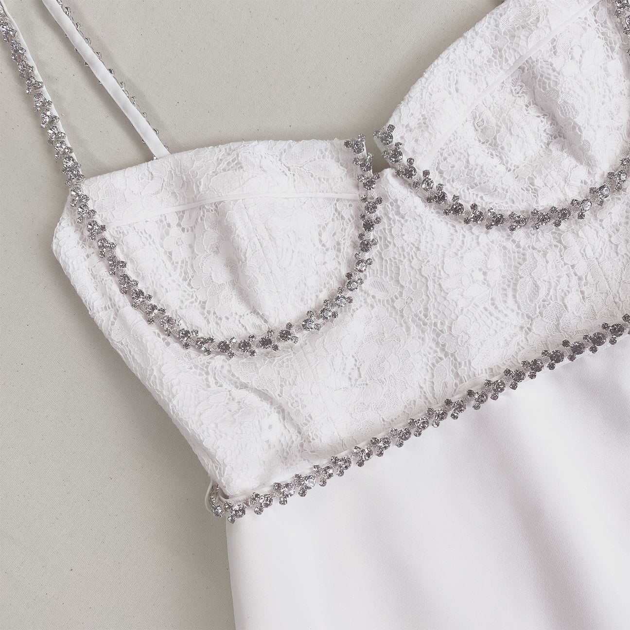 SP White Lace Bodice Mini Dress