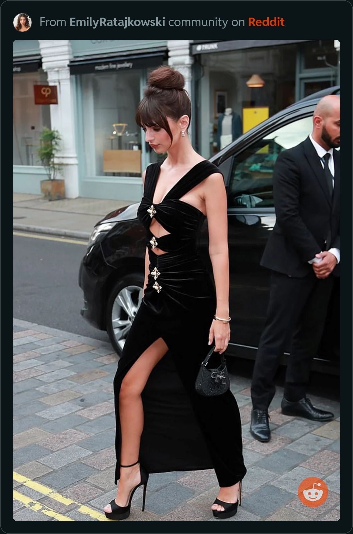 SP Black Velvet Cut Out Slit Maxi Dress