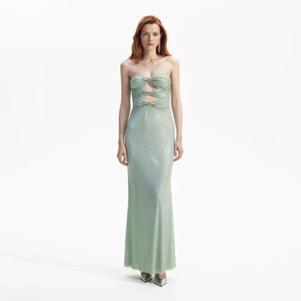 SP Mint Rhinestone Maxi Dress