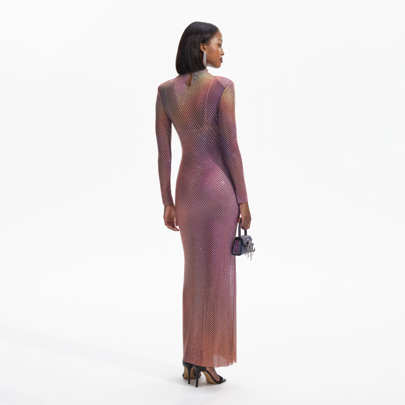 SP Iridescent Rhinestone Maxi Dress