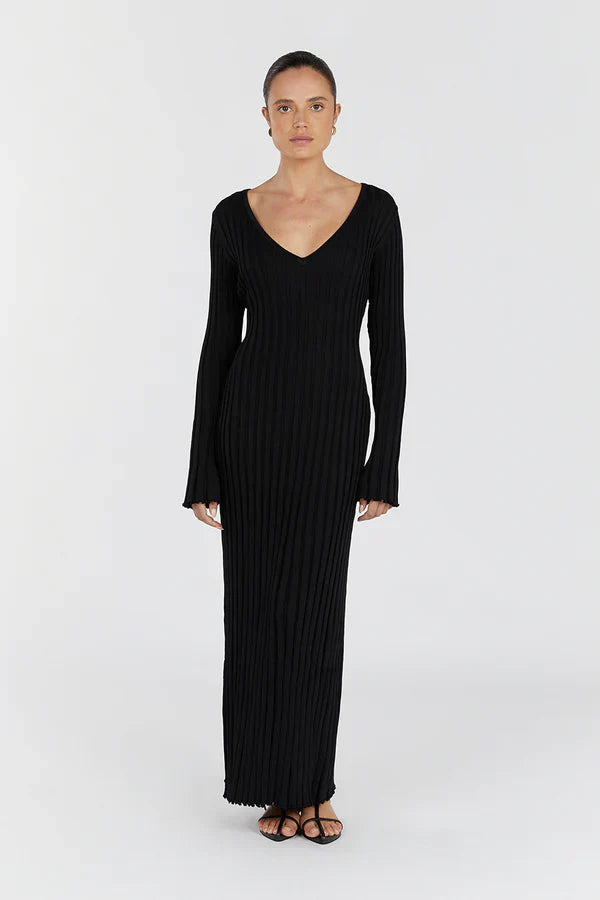 Dssh Reign Sleeved Knit Midi Dress