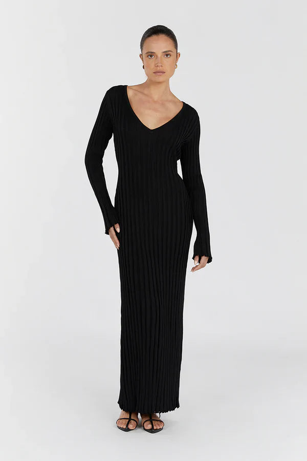 Dssh Reign Sleeved Knit Midi Dress