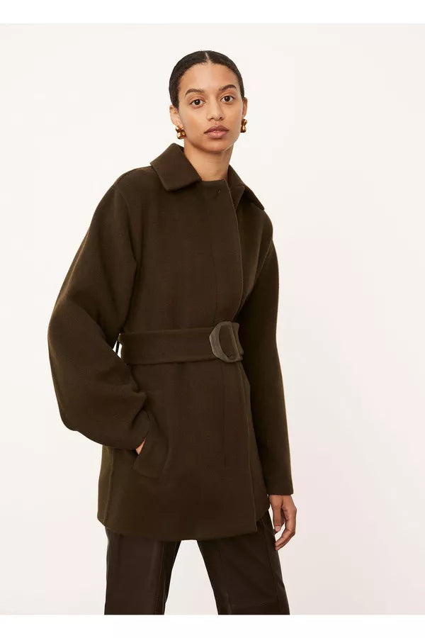Vnc Brushed Wool Belted Jacket