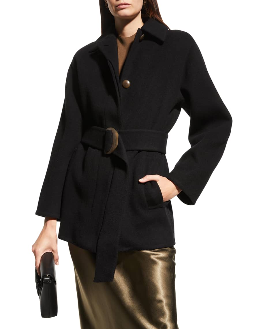 Vnc Brushed Wool Belted Jacket