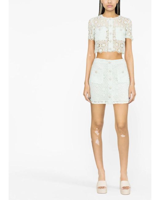 SP Daisy Guipure Top & Mini Skirt Set