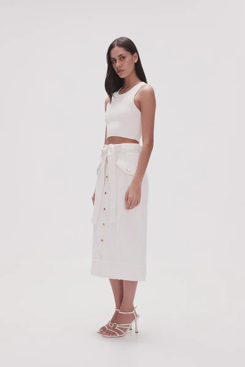 Aj Isabel Utility Pencil Midi Skirt