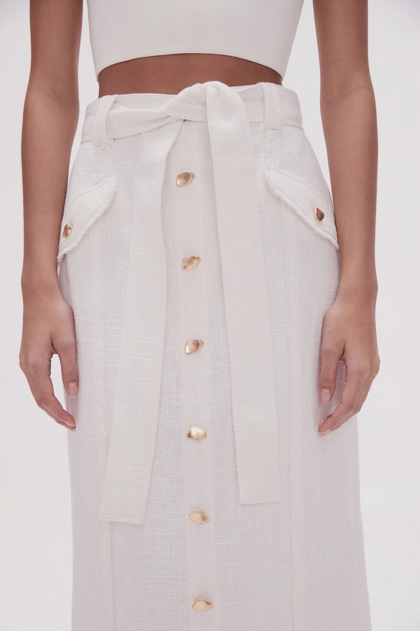Aj Isabel Utility Pencil Midi Skirt