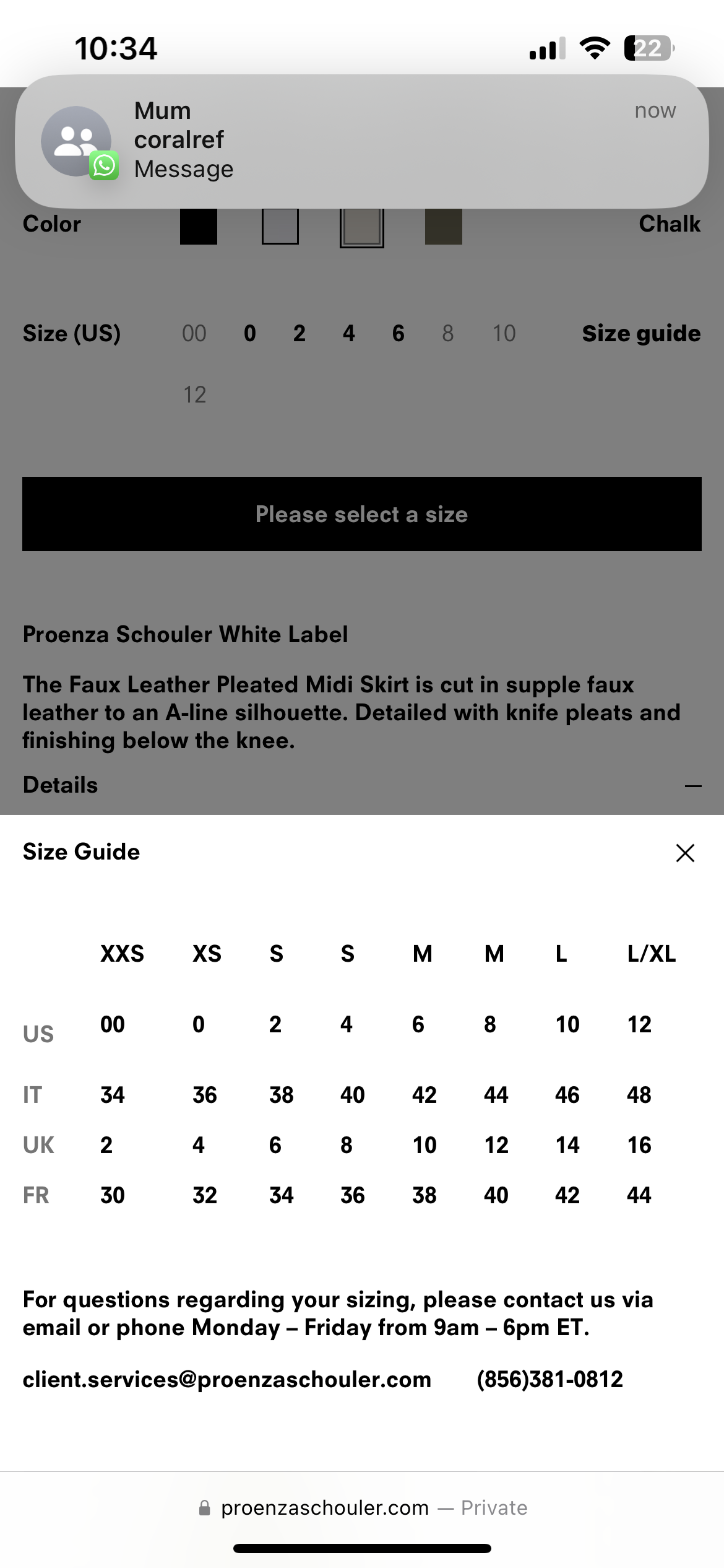 PS Faux Leather Pleated Midi Skirt