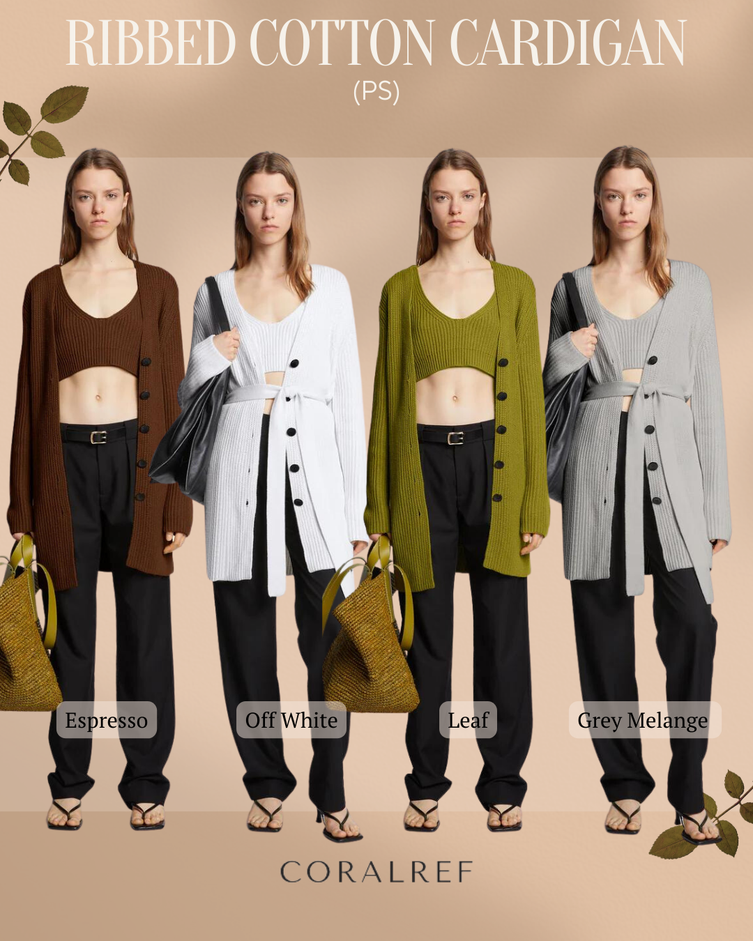PS Ribbed Cotton Cardigan