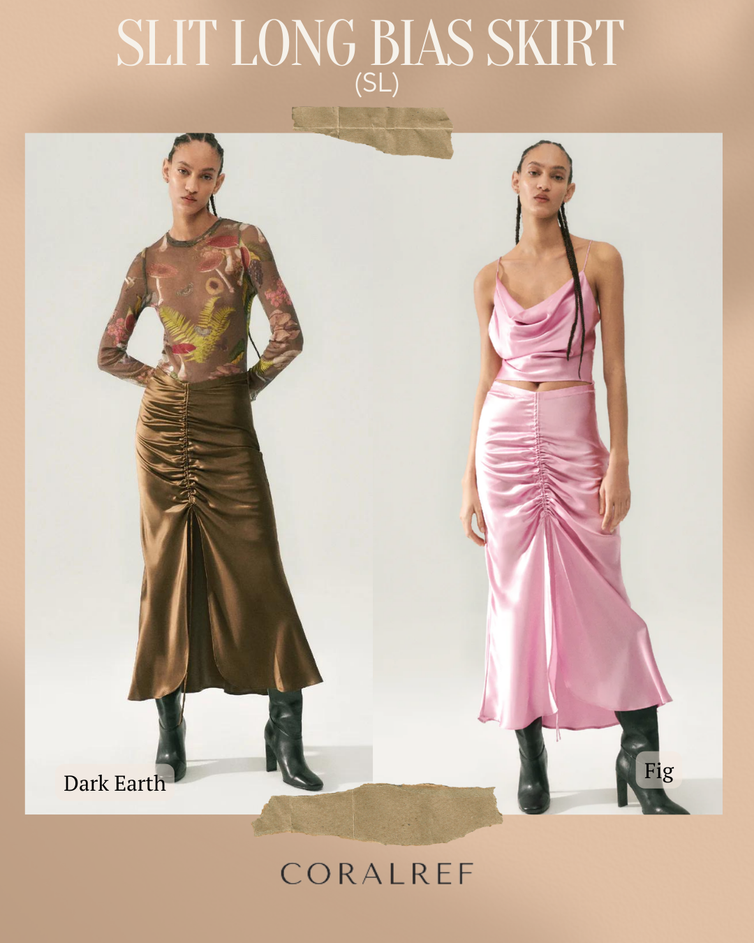 SL Slit Long Bias Skirt