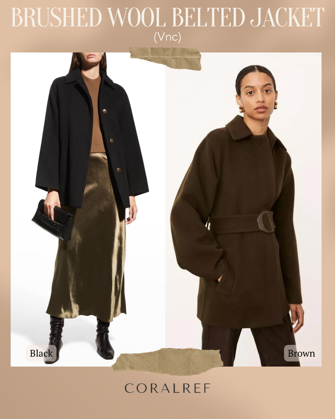 Vnc Brushed Wool Belted Jacket