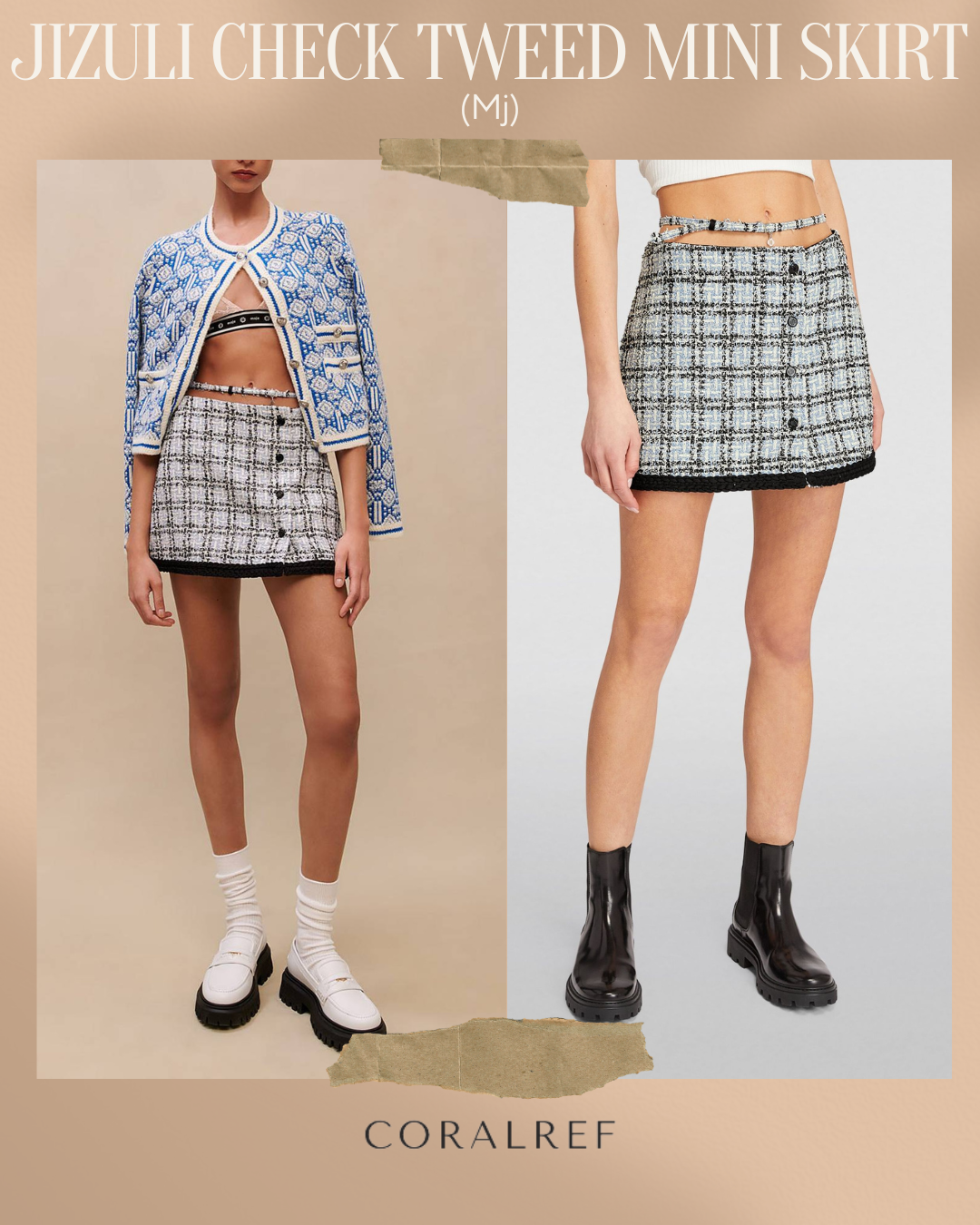 Mj Jizuli Check Tweed Mini Skirt