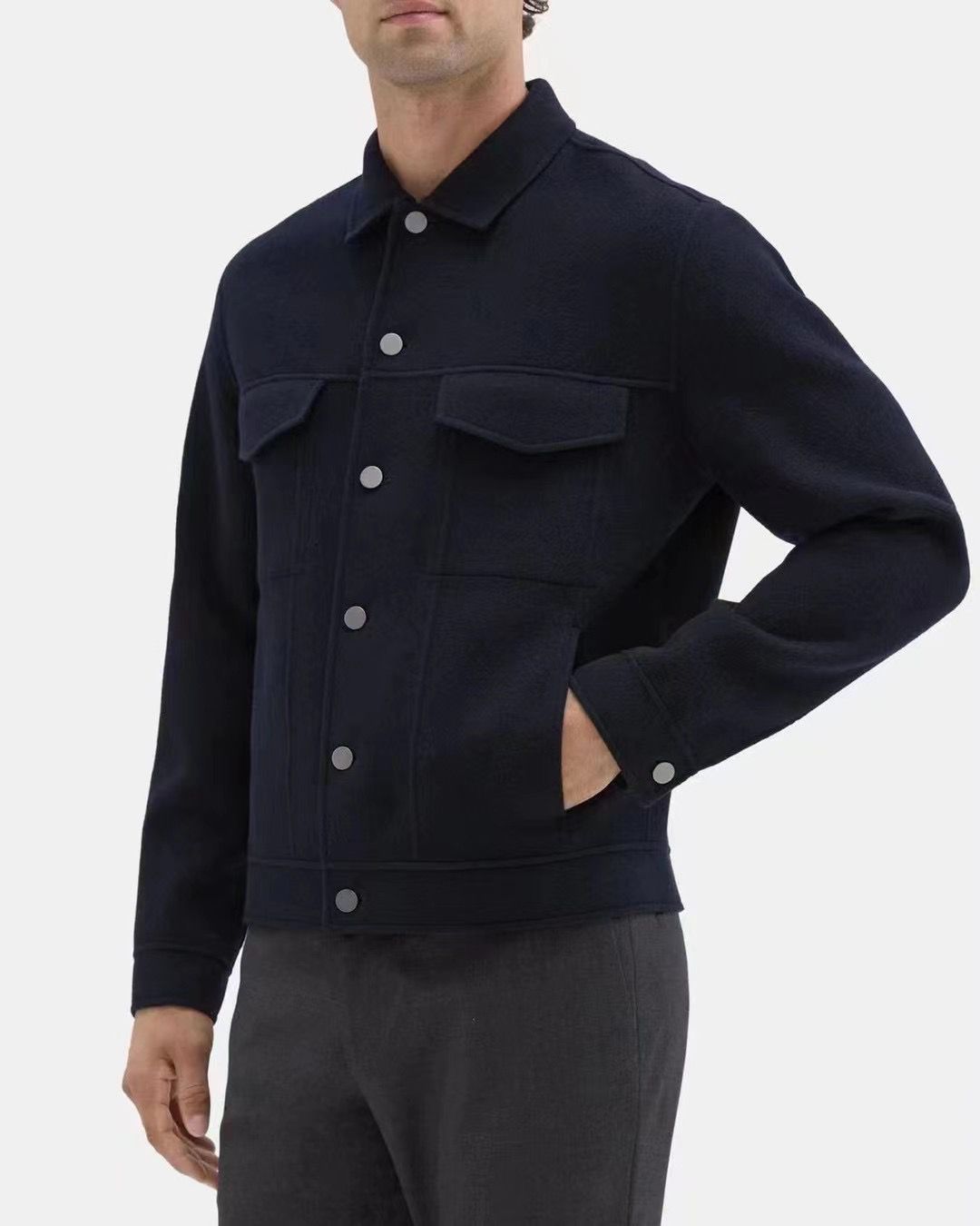 Thry Double Face Wool Cashmere Shirt Jacket