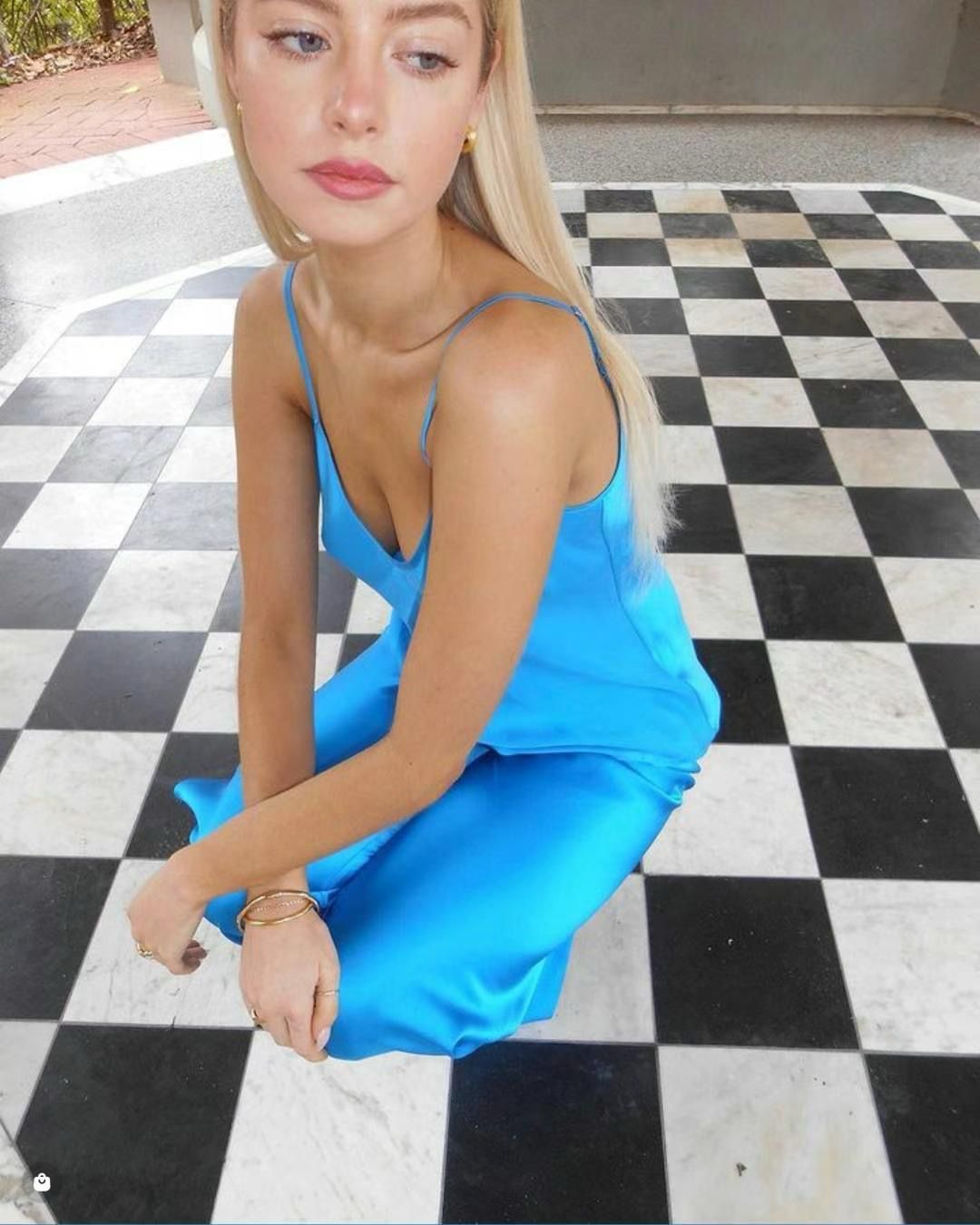 SL 90s Slip Midi Dress - Coastal Blue