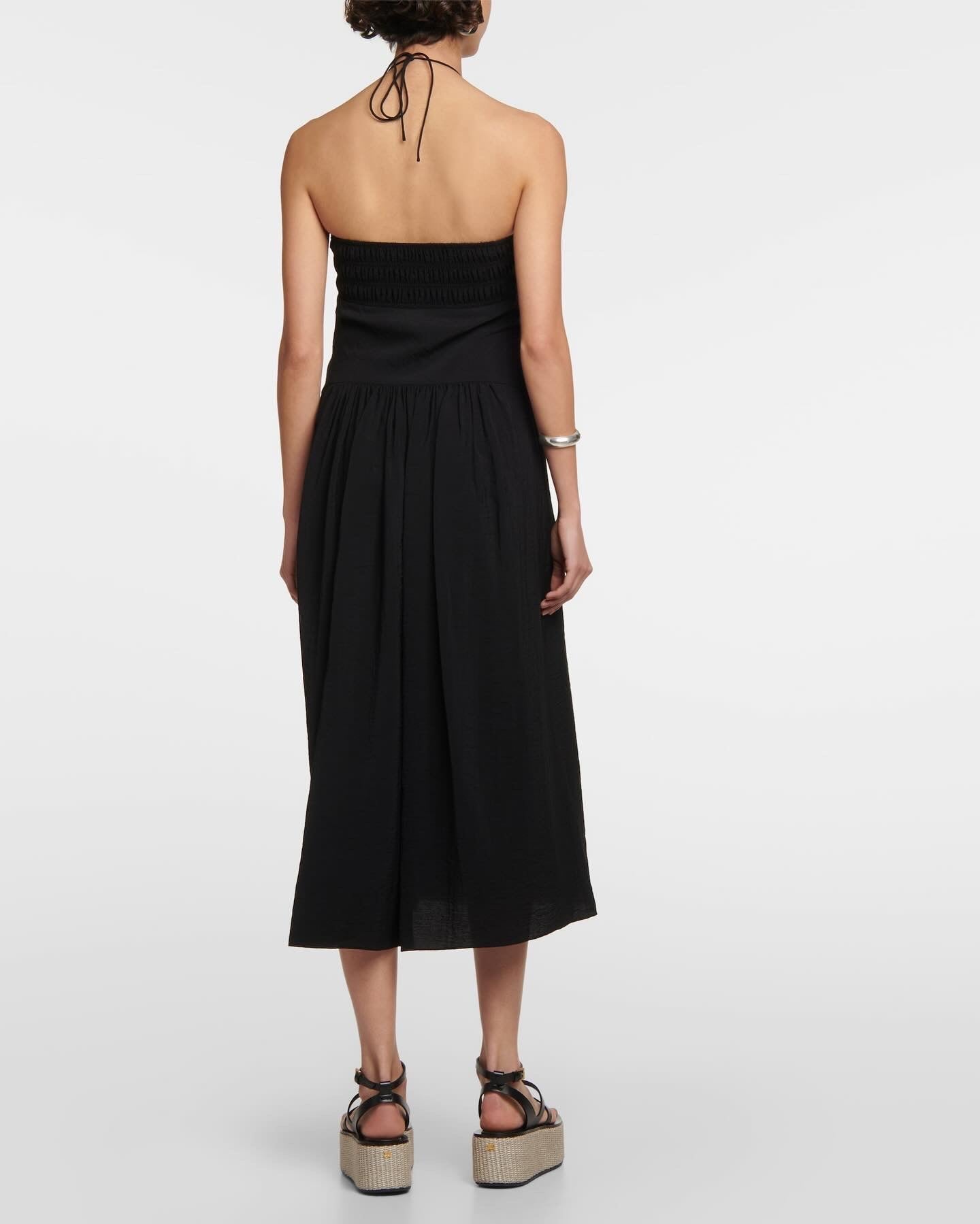 Vnc Ruched Halterneck Midi Dress