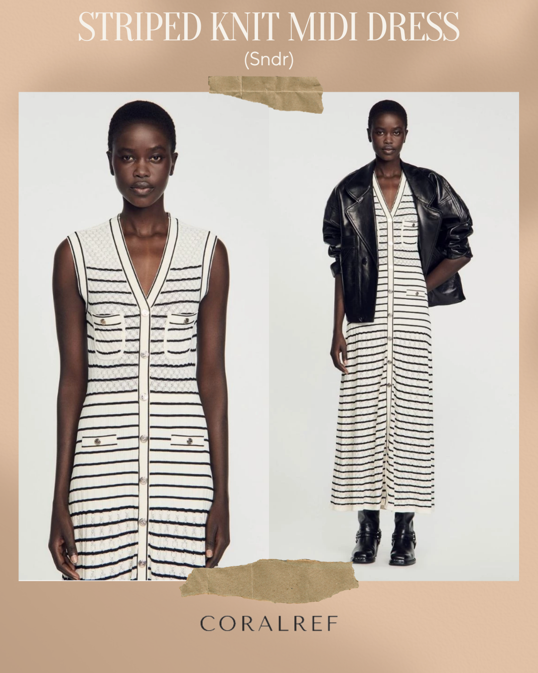 Sndr Striped Knit Midi Dress