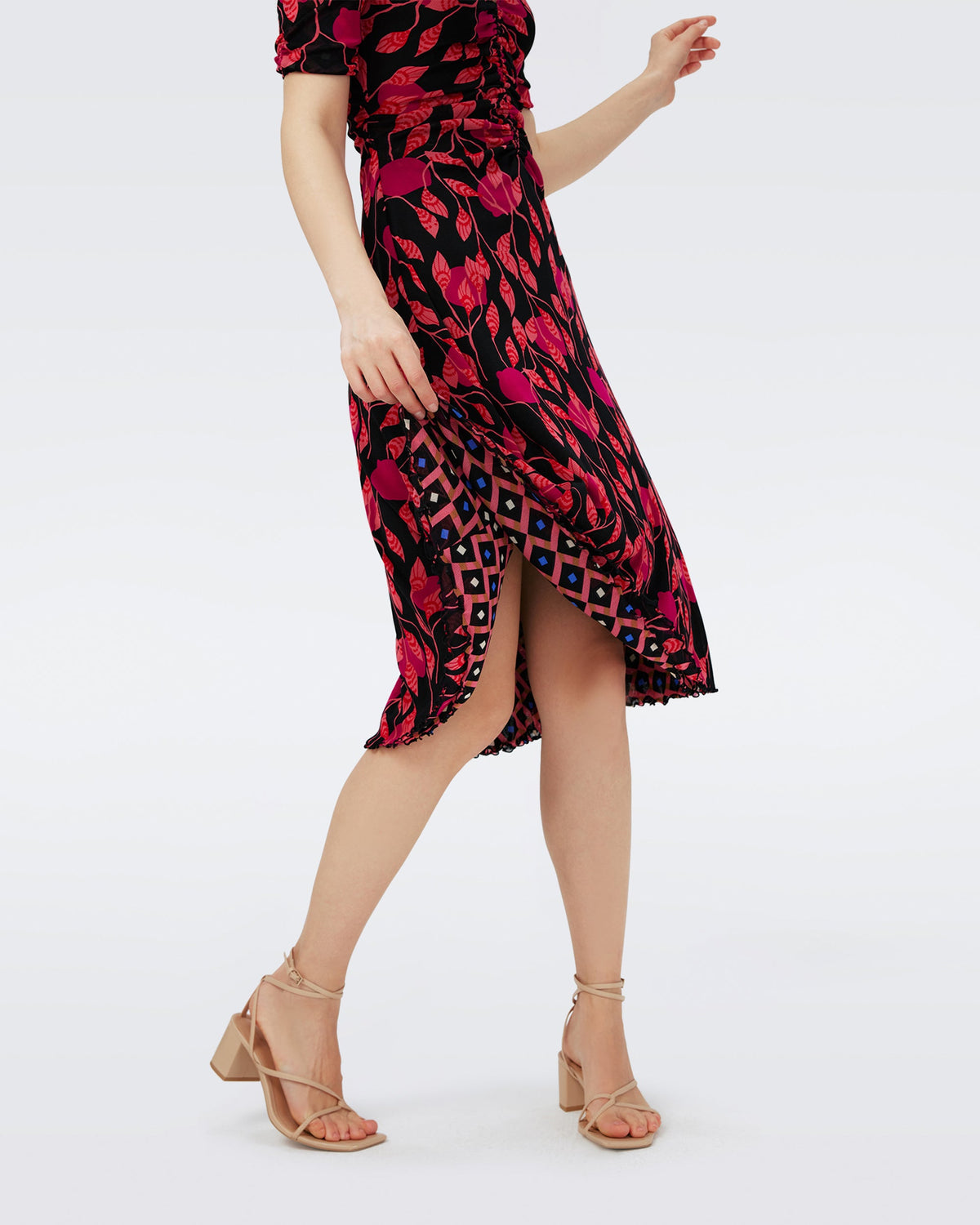 DVF Koren Reversible Mesh Midi Dress