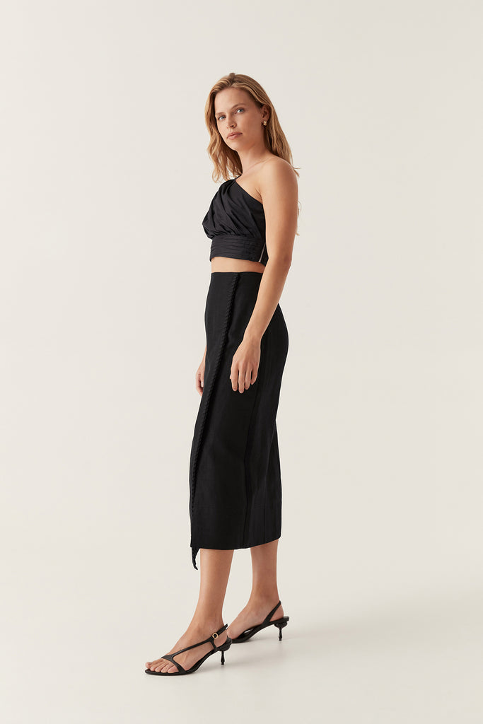 Aj Theory Cinched Midi Skirt