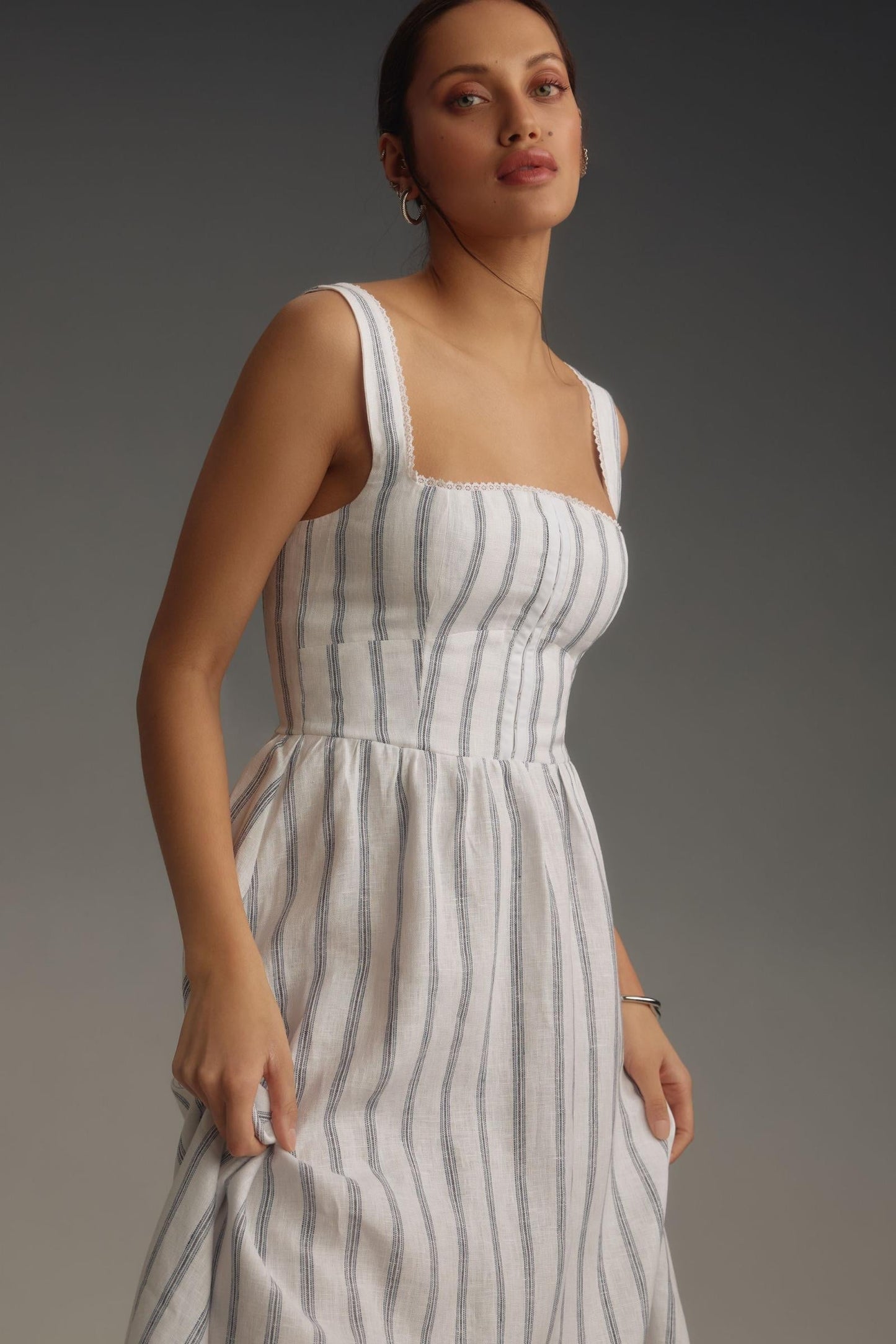 Ref Tagliatelle Linen Midi Dress