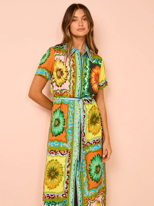 Alms Disco Daisy Midi Shirtdress