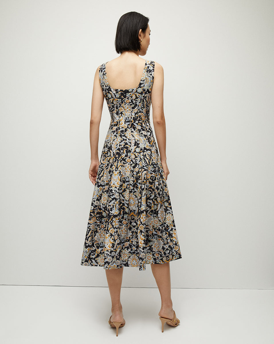 VB Jolie Paisley Print Midi Dress