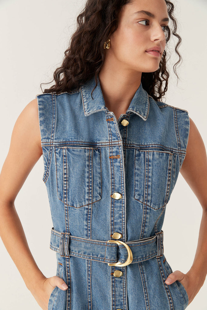 Aj Darcie Denim Midi Dress