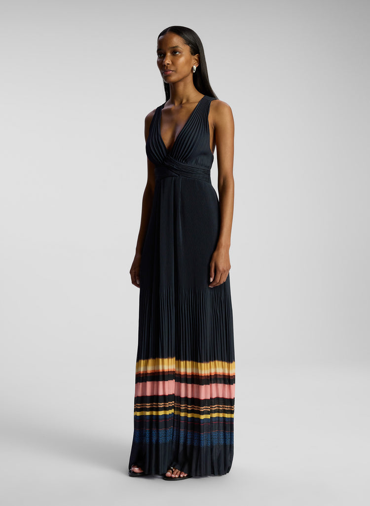 ALC Everly Pleated Maxi Gown Dress