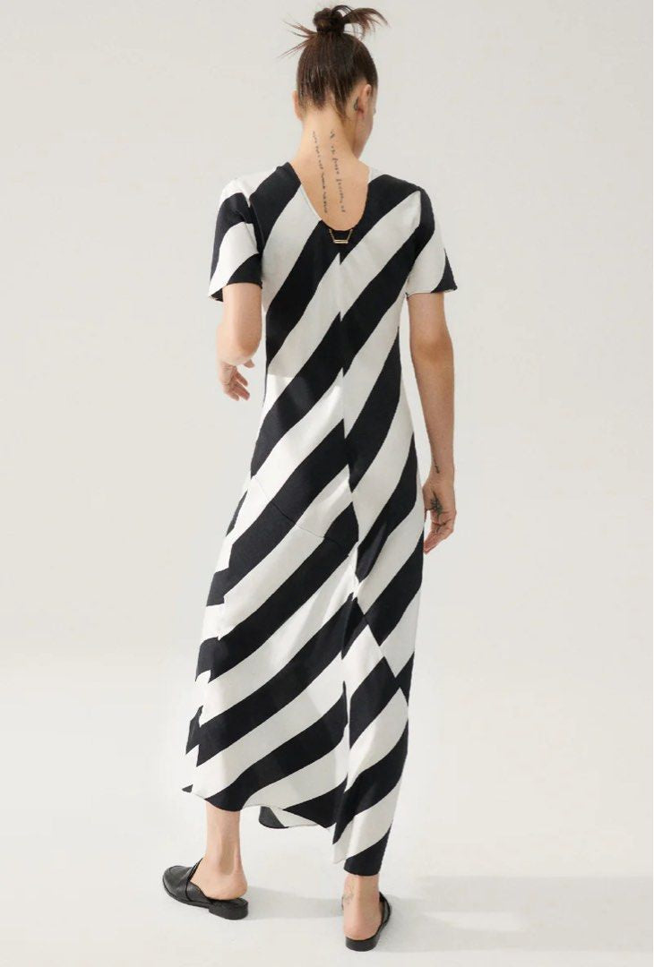 SL Short Sleeve Bias Maxi Dress