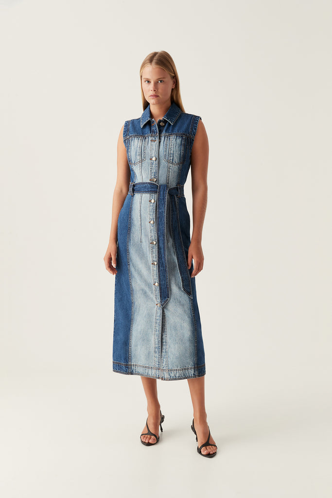 Aj Darcie Denim Midi Dress