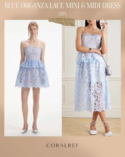 SP Blue Organza Lace Mini & Midi Dress