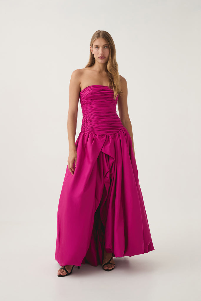 Aj Violette Bubble Hem Maxi Dress