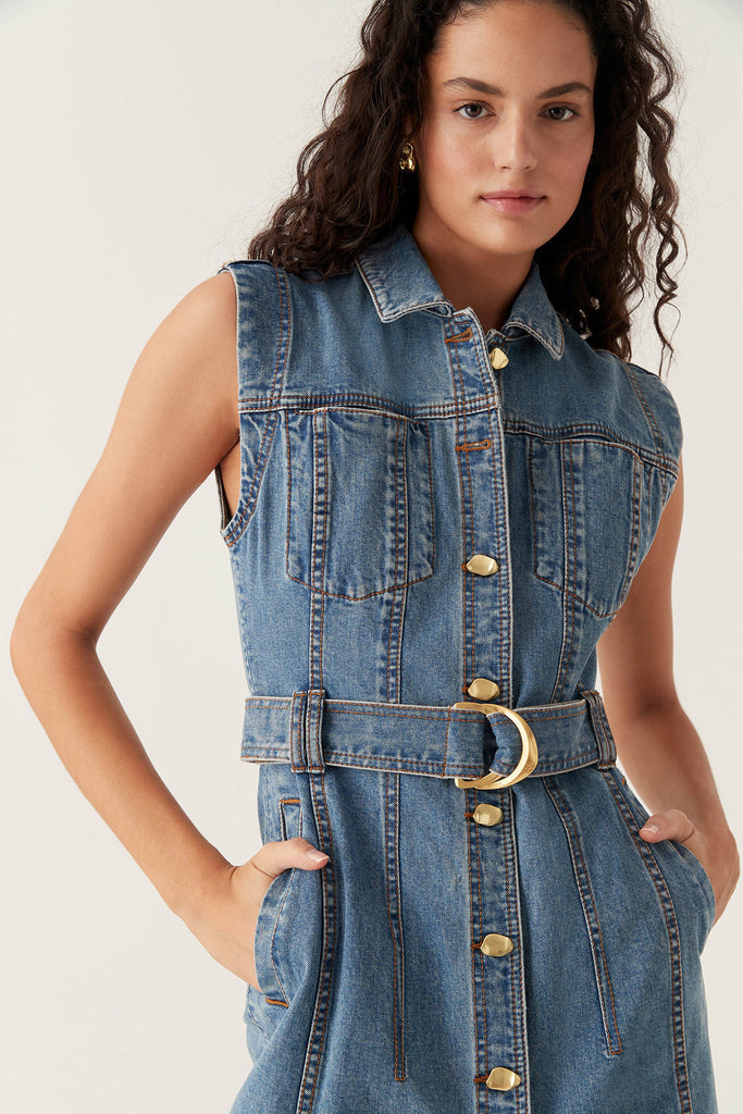 Aj Darcie Denim Midi Dress