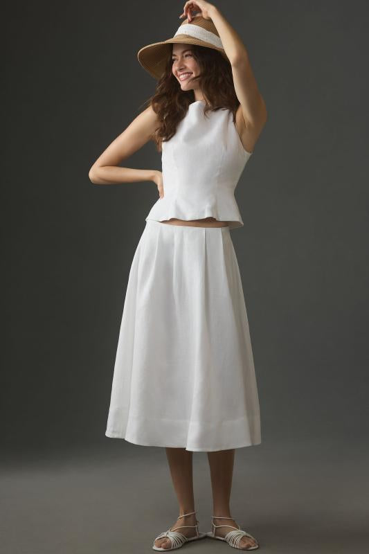 Ref Moya Linen Skirt Top Set