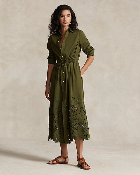 RL Eyelet Embroidered Shirtdress