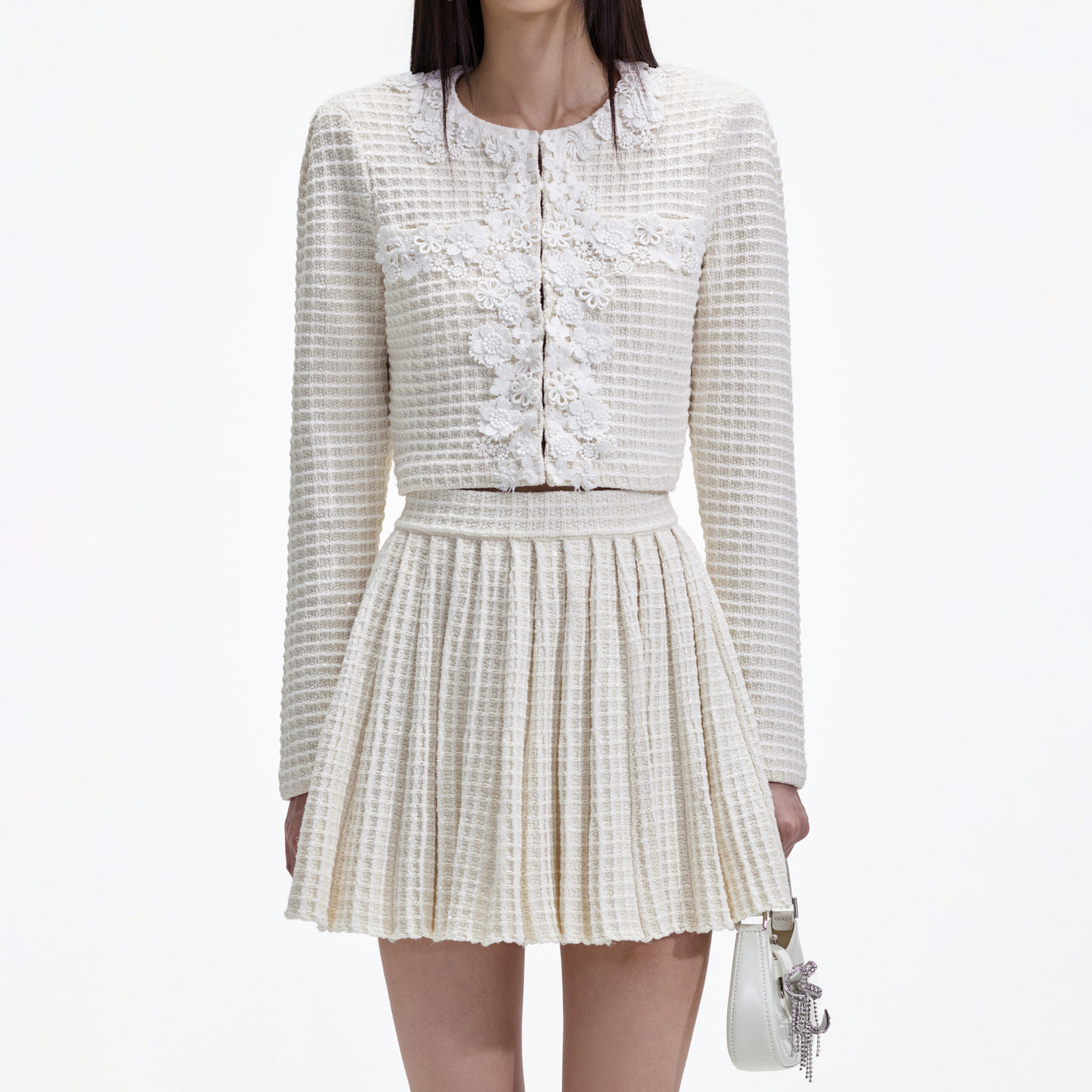 SP Cream Knit Cardigan & Mini Skirt Set