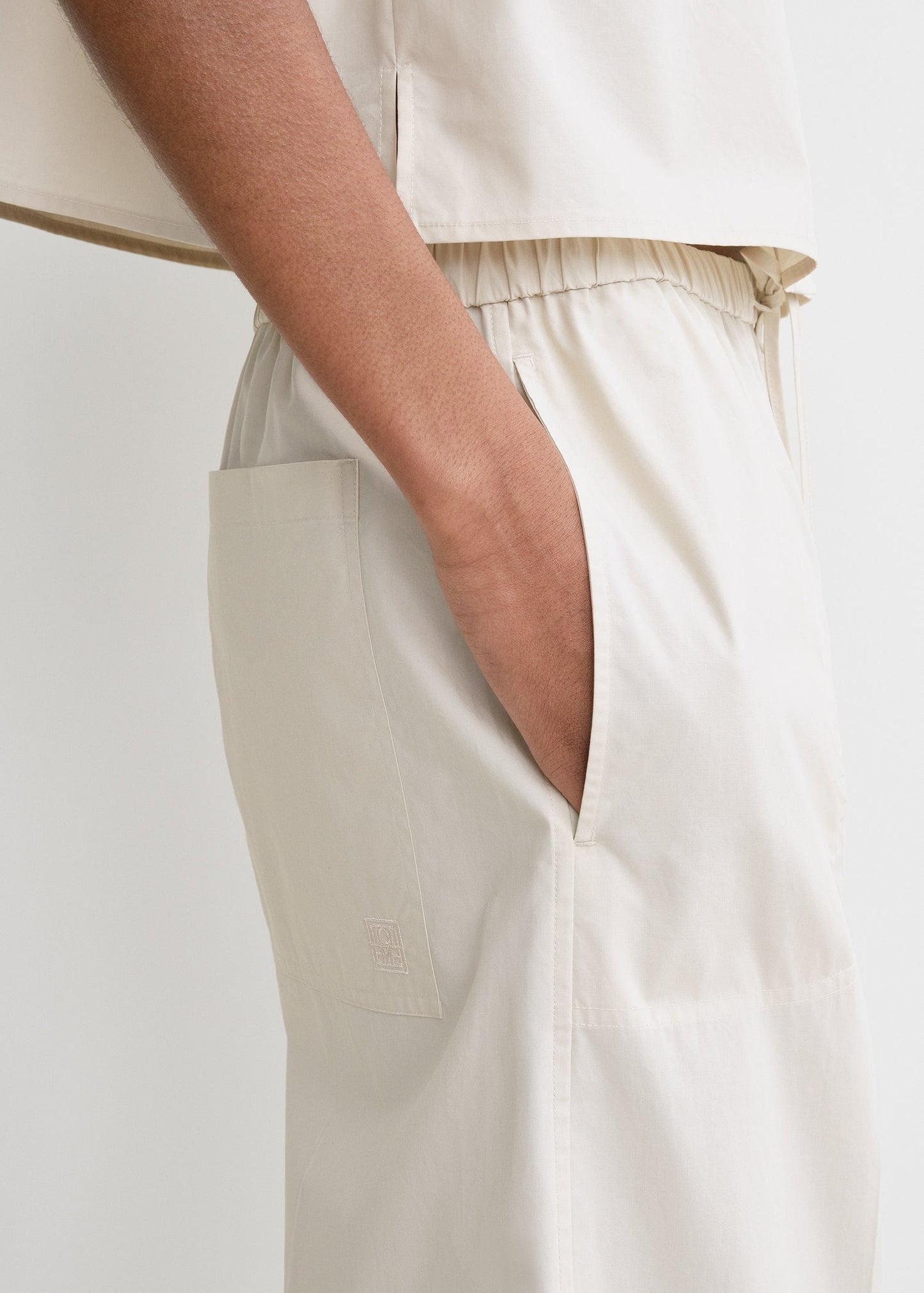 Ttm Crop Cotton Poplin Shirt & Pants Set