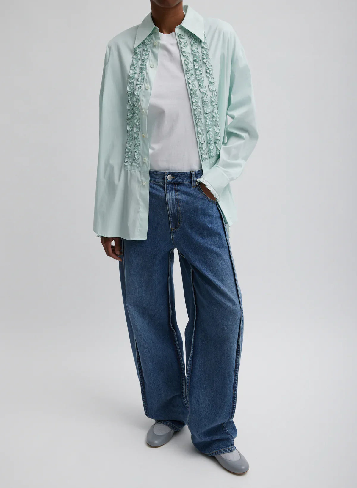 Tb Cotton Nylon Easy Tuxedo Shirt
