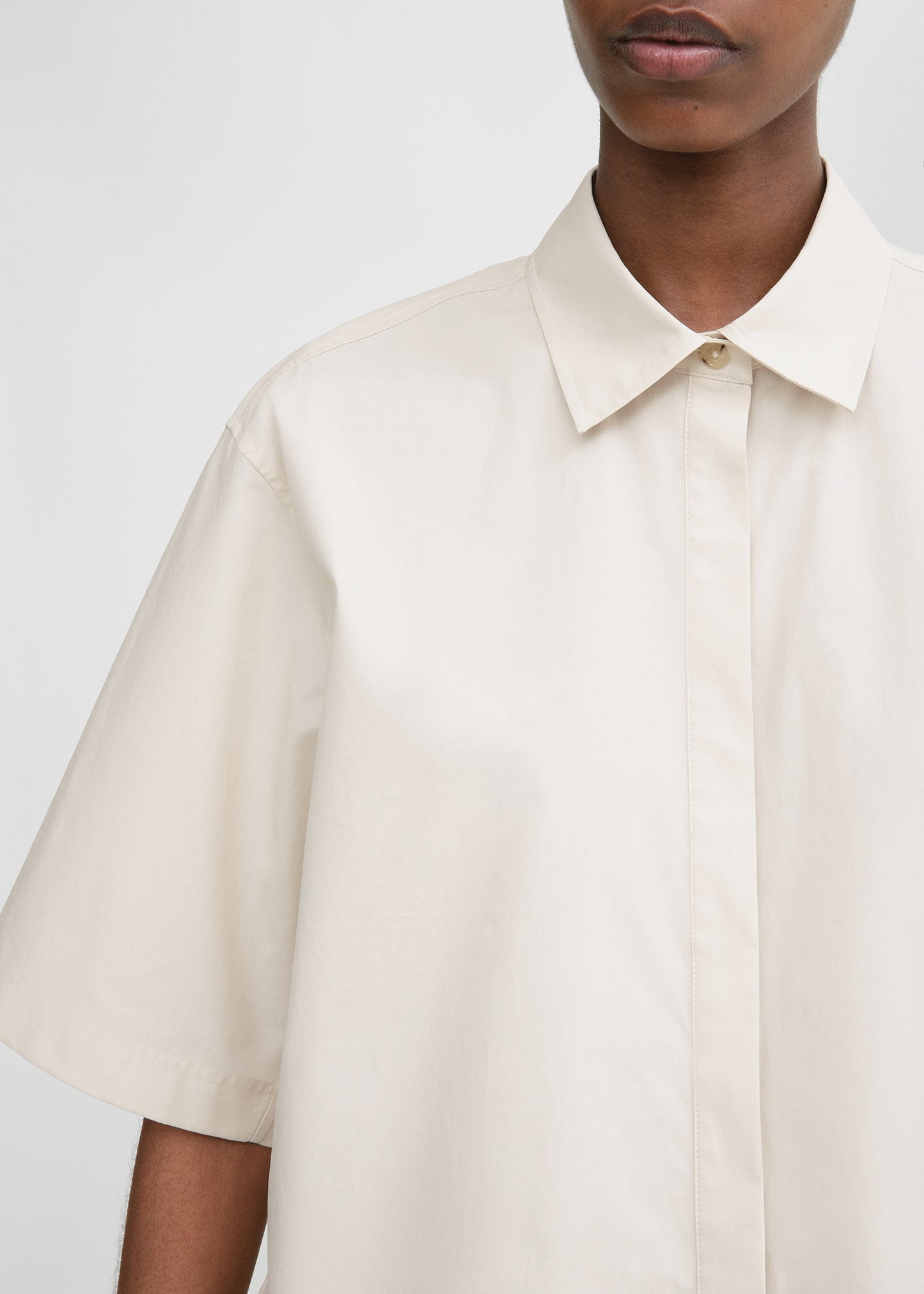 Ttm Crop Cotton Poplin Shirt & Pants Set