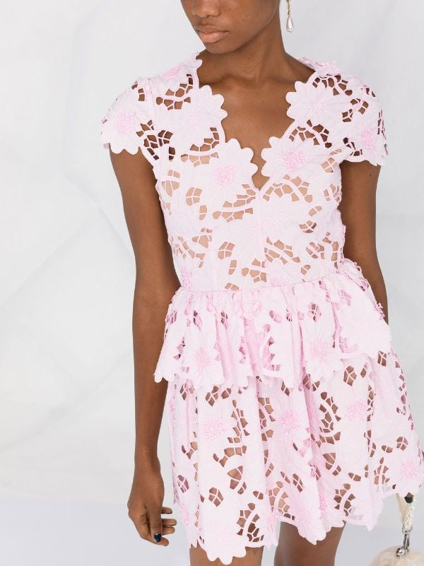 SP Peony Floral Lace Mini Dress