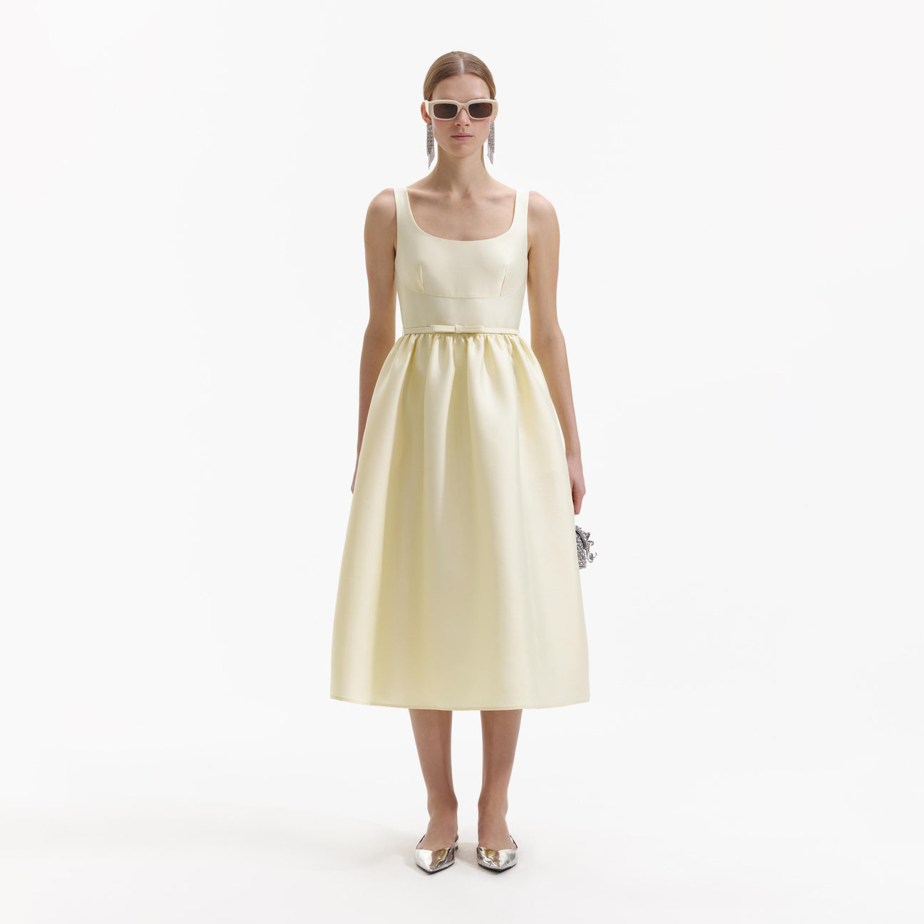 SP Yellow Taffeta Midi Dress